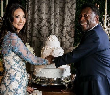 Marcia Aoki and Pele on their big day in 2016